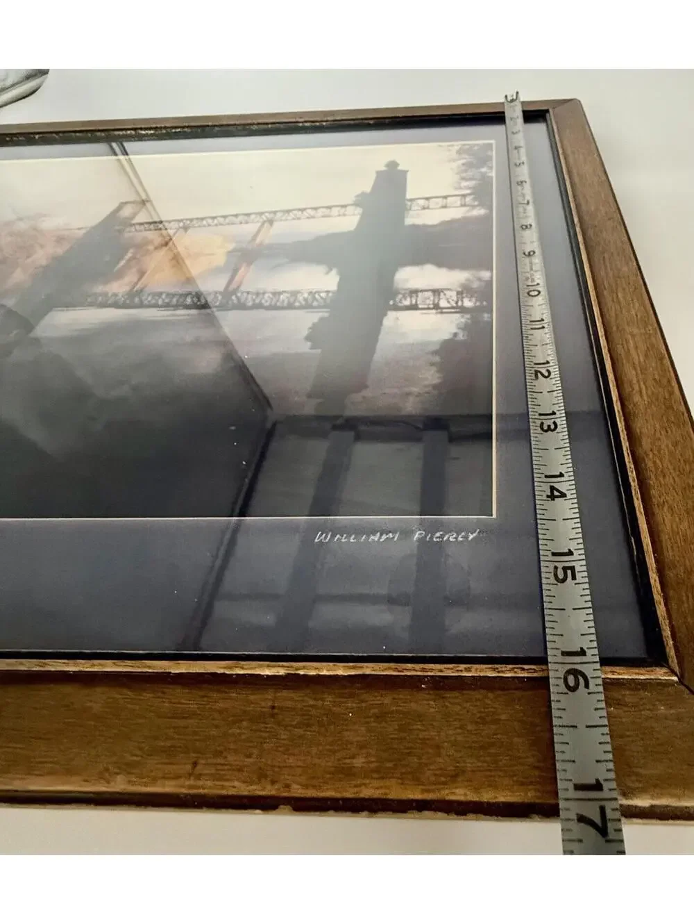 William Pierce Framed Bridge Landscape Print Wall Art Rustic Nature Decor